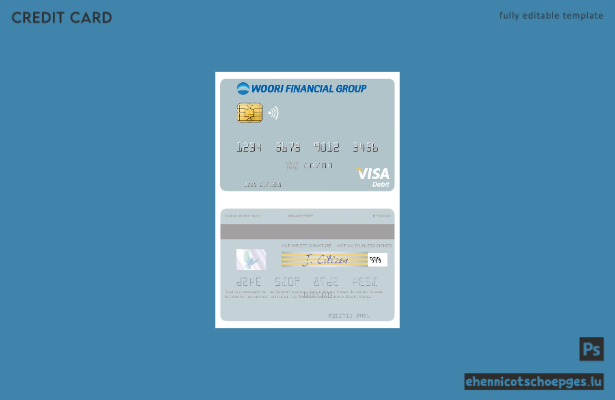 Beispielvorschau der Visa-Debitkarte der Woori Financial Group aus Südkorea